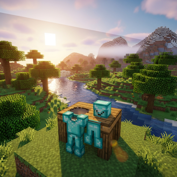 Illustration immersive du sujet : Diamantrüstung Minecraft