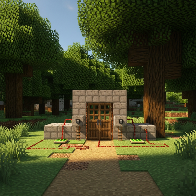 Illustration immersive du sujet : automatische Tür Minecraft
