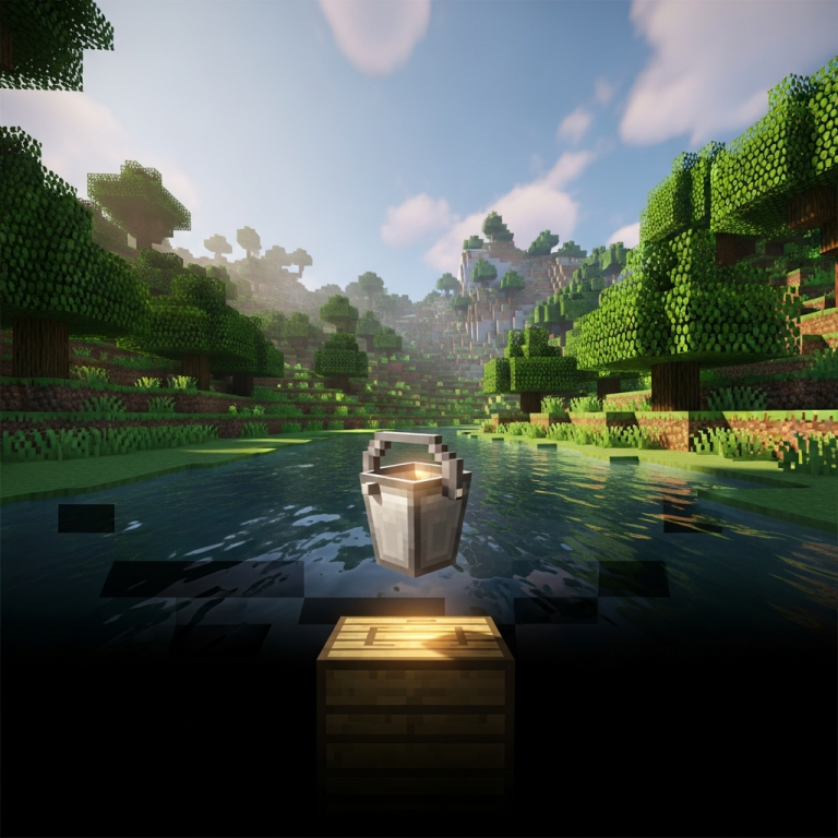 Illustration immersive du sujet : Eimer in Minecraft