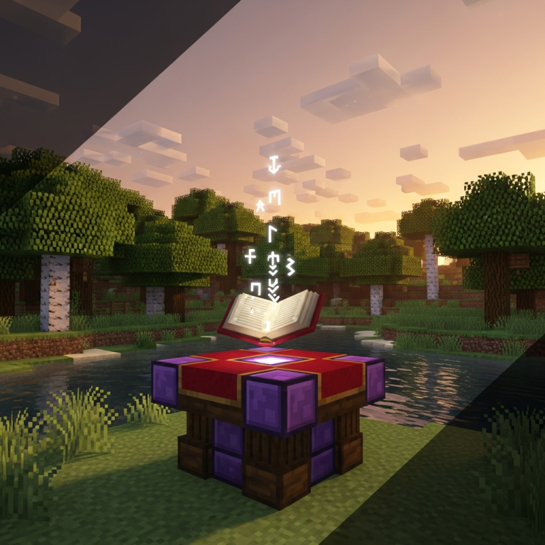 Illustration immersive du sujet : Zaubertisch Minecraft
