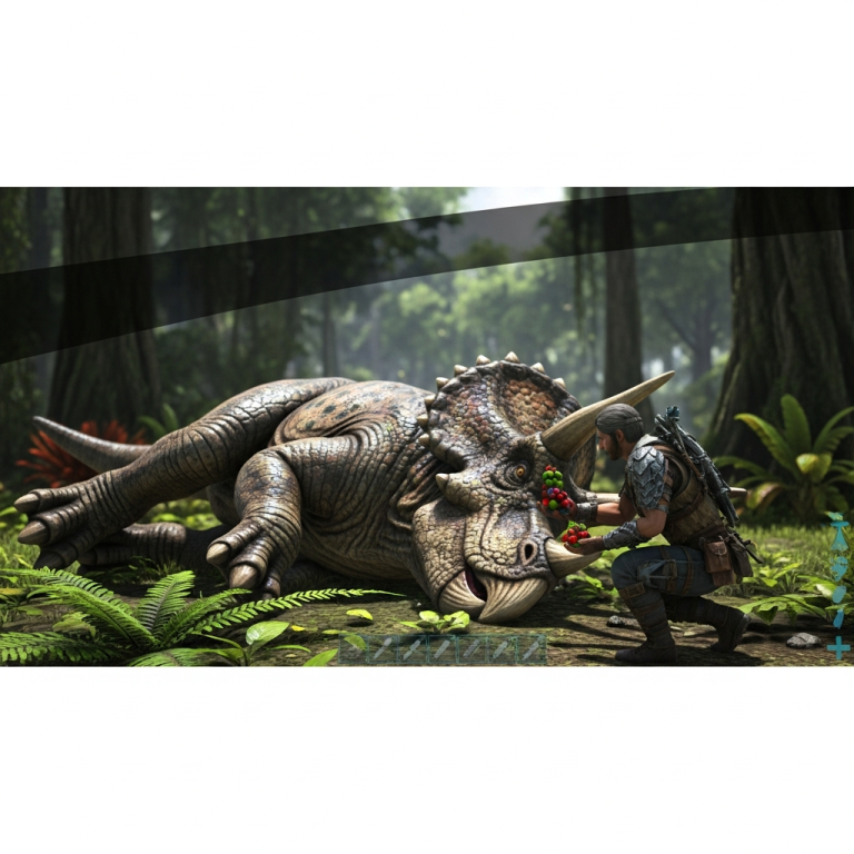 Illustration immersive du sujet : domesticar dinosaurios ARK