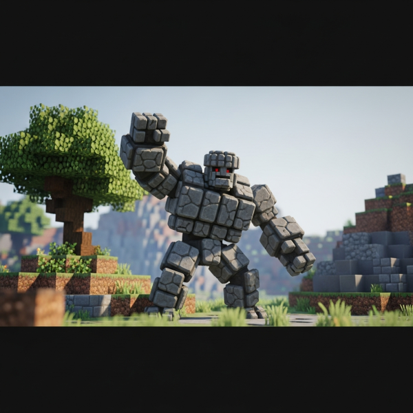 Illustration immersive du sujet : battre Golems Hytale