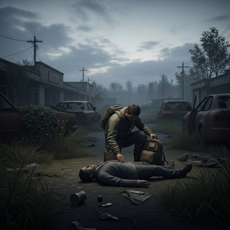 Illustration immersive du sujet : fouiller un corps DayZ