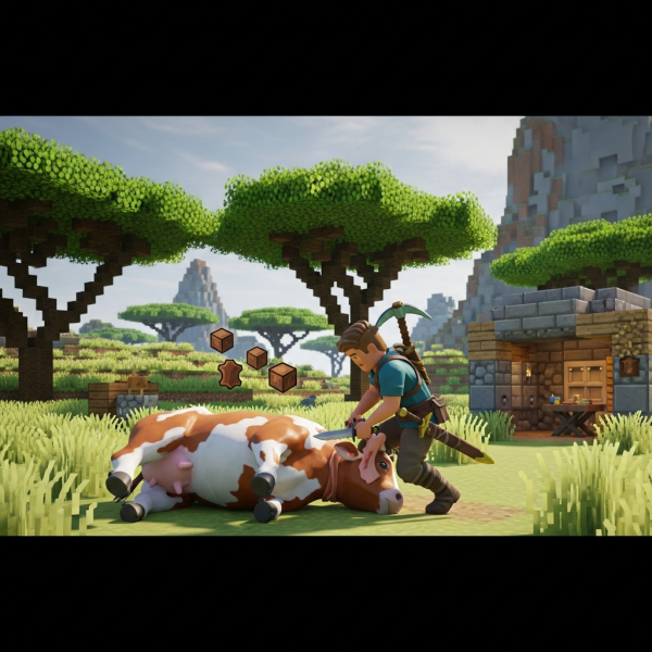 Illustration immersive du sujet : encontrar cuero Hytale