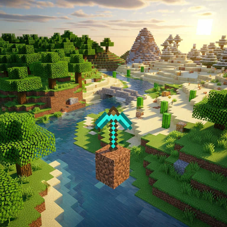 Illustration immersive du sujet : couleurs de Minecraft