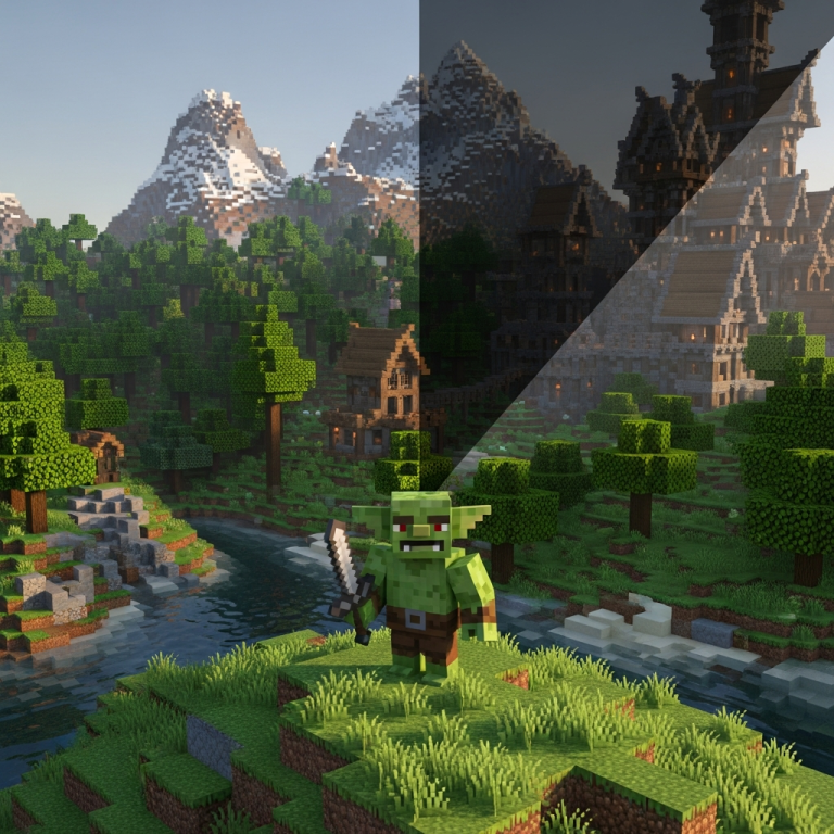 Illustration immersive du sujet : Hytale Minecraft übertreffen