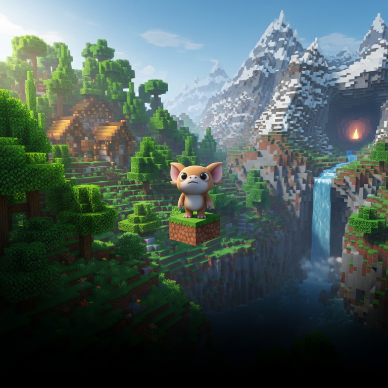 Illustration immersive du sujet : Hytale vs Minecraft