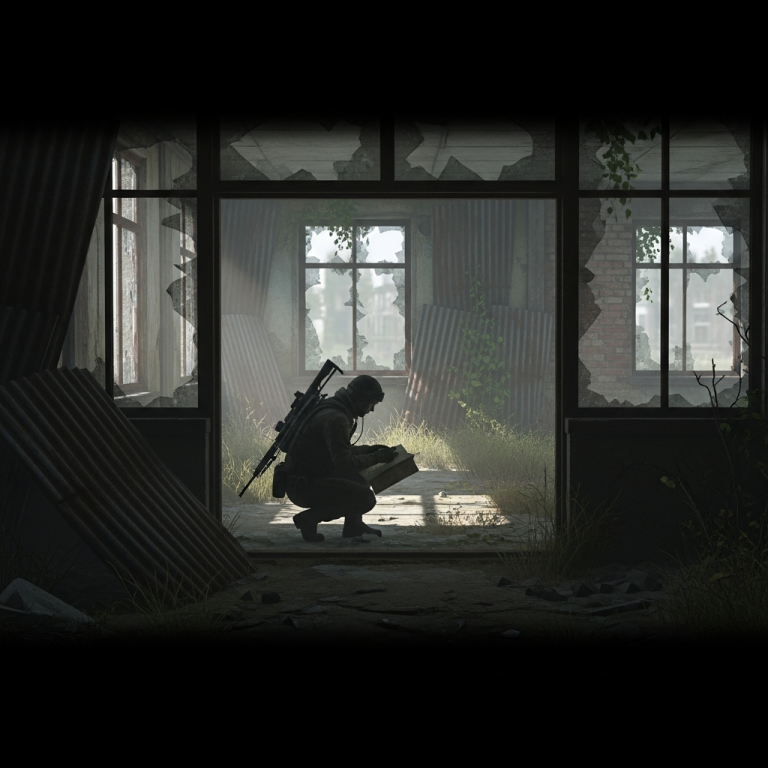 Ilustración inmersiva del tema: sobrevivir en DayZ solo