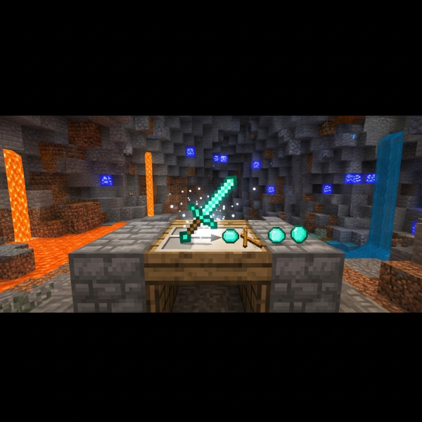 Illustration immersive du sujet : épée en diamant