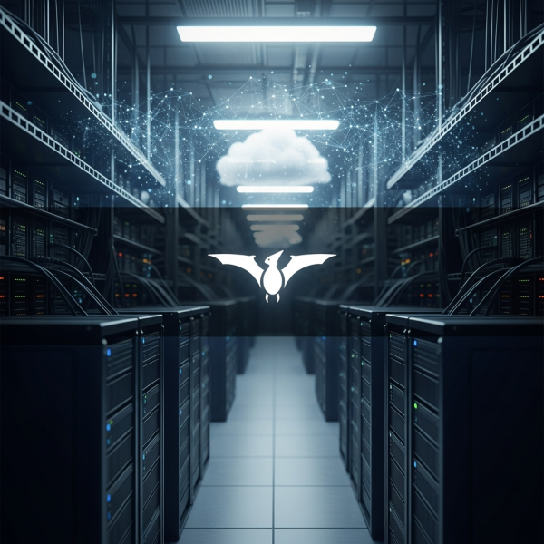 Immersive Illustration zum Thema: Gaming-Server Pterodactyl verwalten