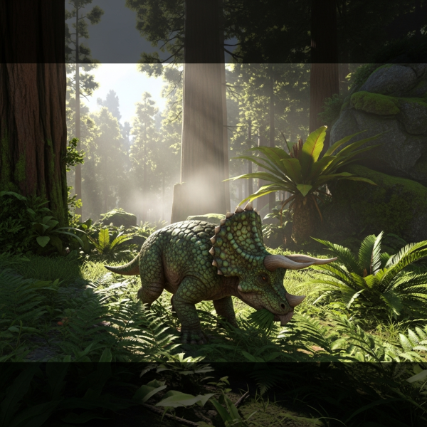 Ilustración inmersiva del tema: dinosaurios early game ARK