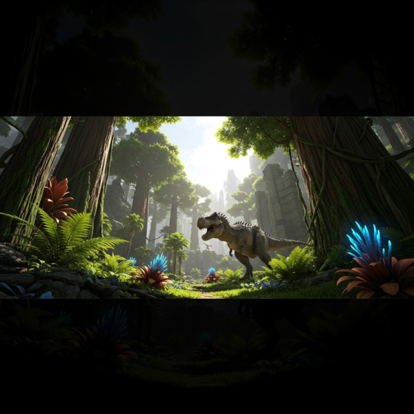 Ilustración inmersiva del tema: mejores mapas ARK 2026