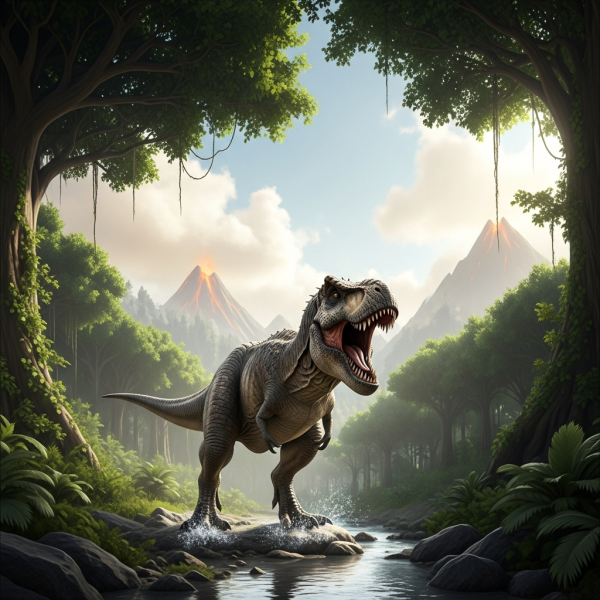 Ilustración inmersiva del tema: criaturas más poderosas ARK