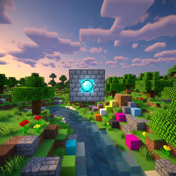 Immersive illustration of: colors in Minecraft
