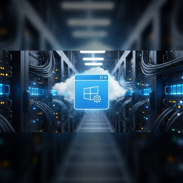 Immersive Illustration zum Thema: App auf Windows-VPS