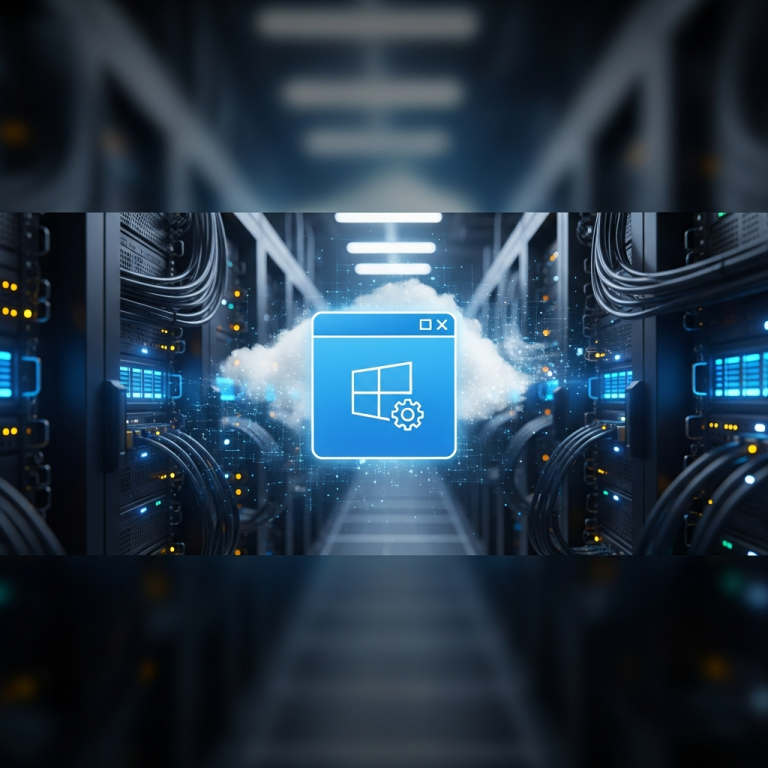 Immersive Illustration zum Thema: App auf Windows-VPS