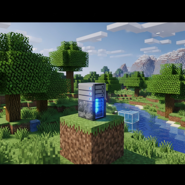 Immersive Illustration zum Thema: Minecraft-Server mit VPS
