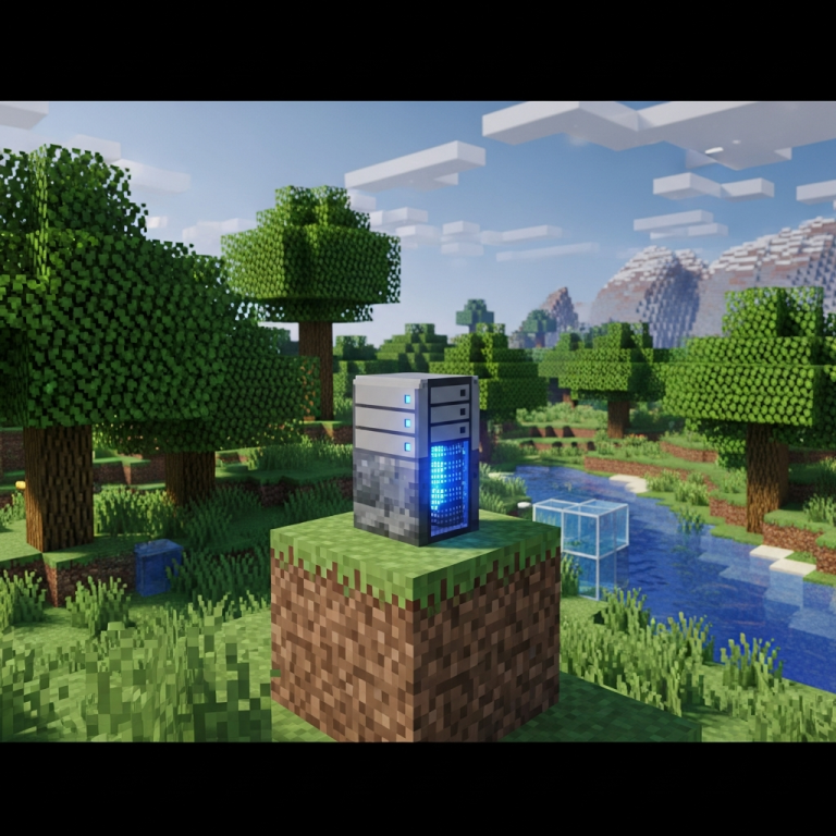 Immersive Illustration zum Thema: Minecraft-Server mit VPS