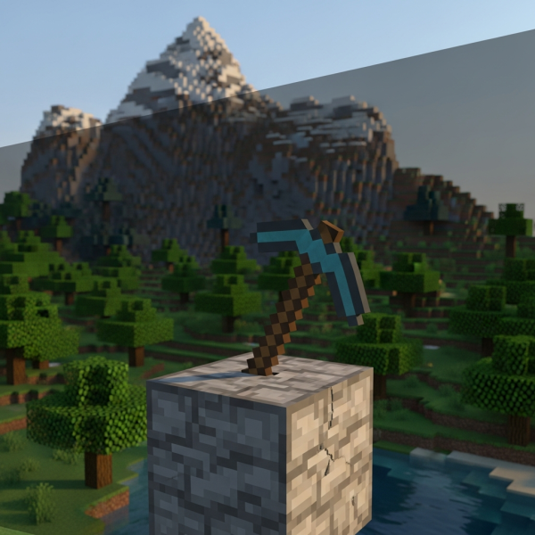 Ilustración inmersiva del tema: crear servidor Minecraft multijugador