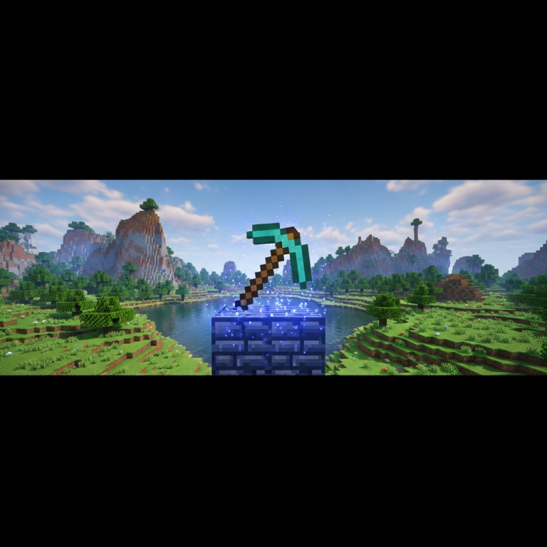 Illustration immersive du sujet : hébergement Minecraft gratuit