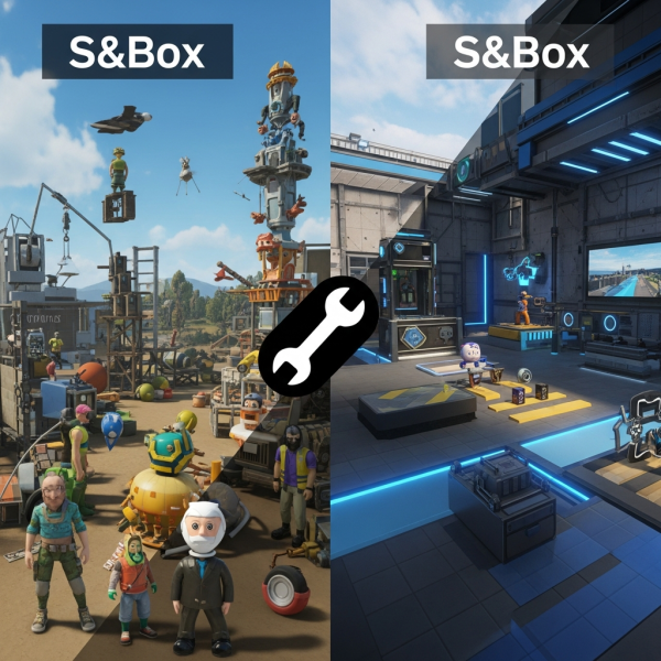 Immersive Illustration zum Thema: S&Box vs Garry's Mod