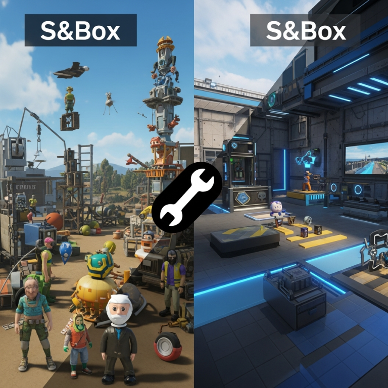 Immersive Illustration zum Thema: S&Box vs Garry's Mod