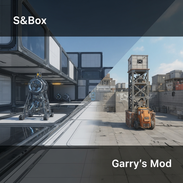 Ilustración inmersiva del tema: S&Box vs Garry's Mod