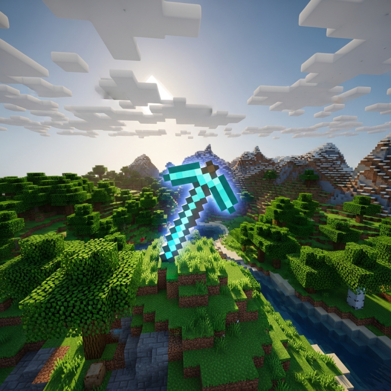 Immersive Illustration zum Thema: Minecraft Server Hosting