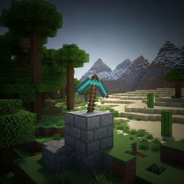 Ilustración inmersiva del tema: servidor Minecraft con mods