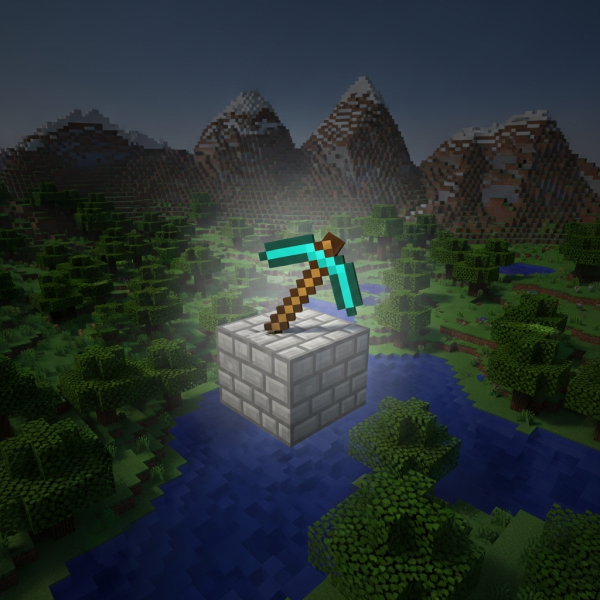 Immersive Illustration zum Thema: Minecraft Server Miete auf Abruf