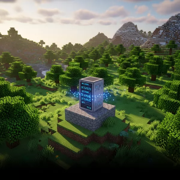 Immersive Illustration zum Thema: verwaltetes Minecraft Hosting