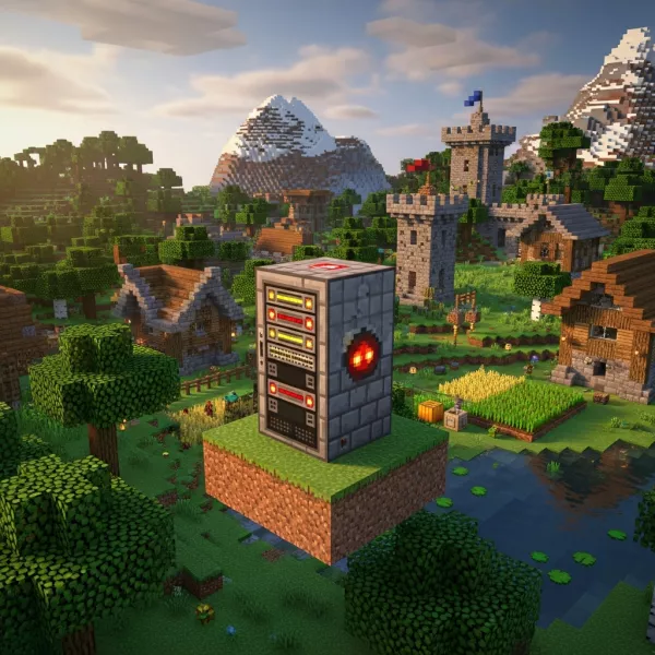 Immersive illustration of: paid Minecraft hosting