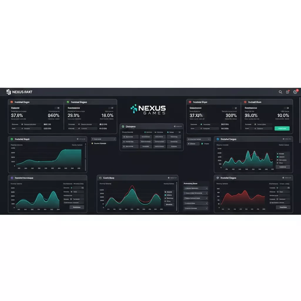 A modern Minecraft server control panel dashboard displaying multiple installed plugins with performance metrics, resource usage graphs, and configuration options on a sleek dark-themed interface with the Nexus Games branding visible
