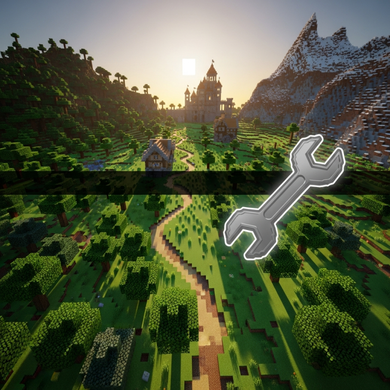 Illustration immersive du sujet : adapter mods Minecraft serveur
