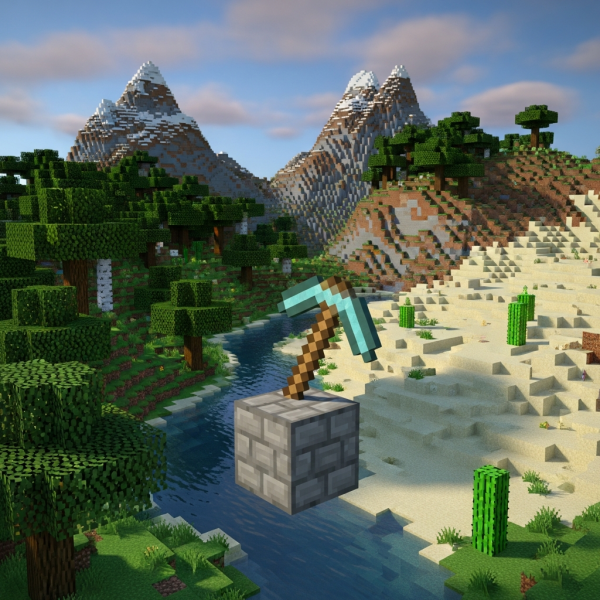 Immersive Illustration zum Thema: Minecraft Server mieten