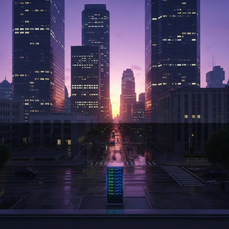 Ilustración inmersiva del tema: servidor dedicado FiveM
