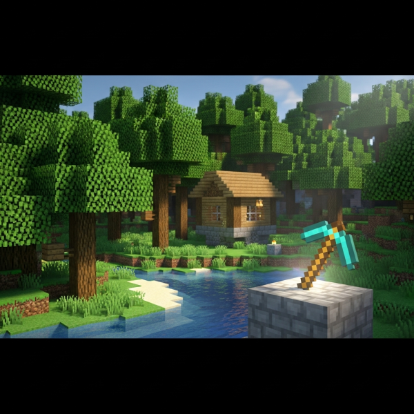 Illustration immersive du sujet : servidor Minecraft Bedrock