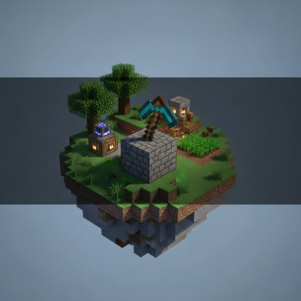 Illustration immersive du sujet : crear un servidor Skyblock