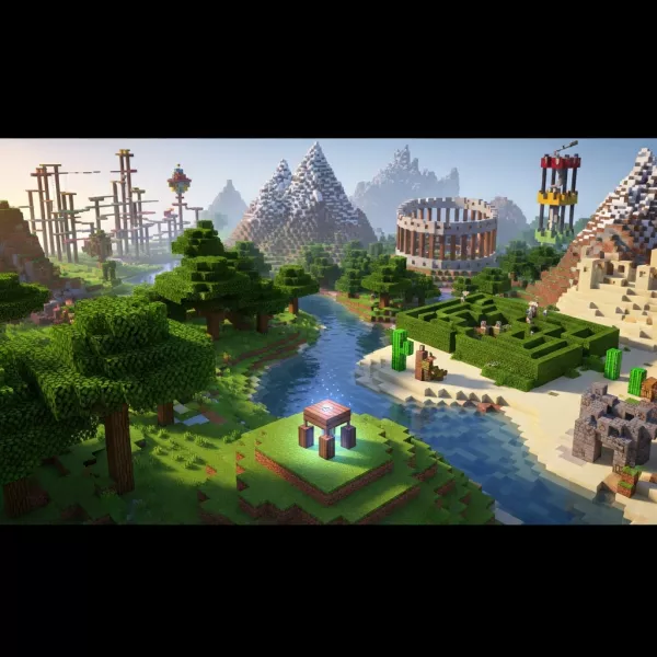 Illustration immersive du sujet : serveur Minecraft mini-jeux