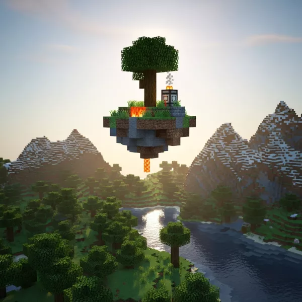 Illustration immersive du sujet : Minecraft Skyblock server