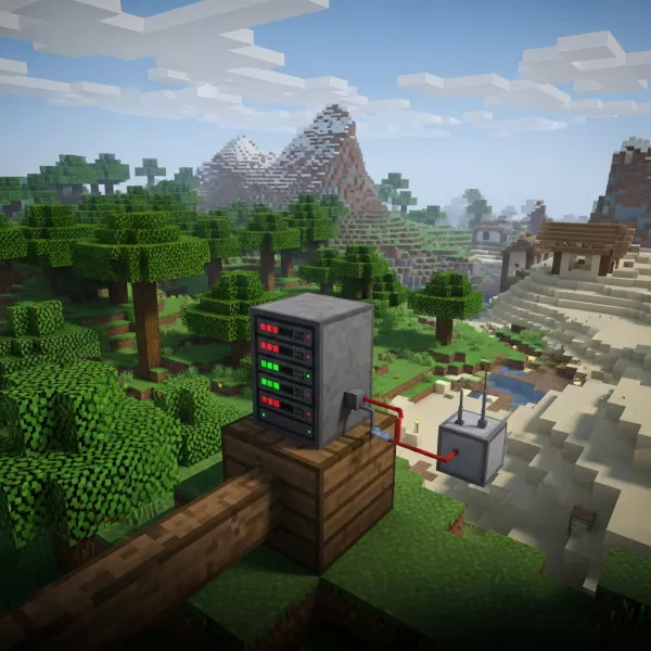 Illustration immersive du sujet : self-host a Minecraft server