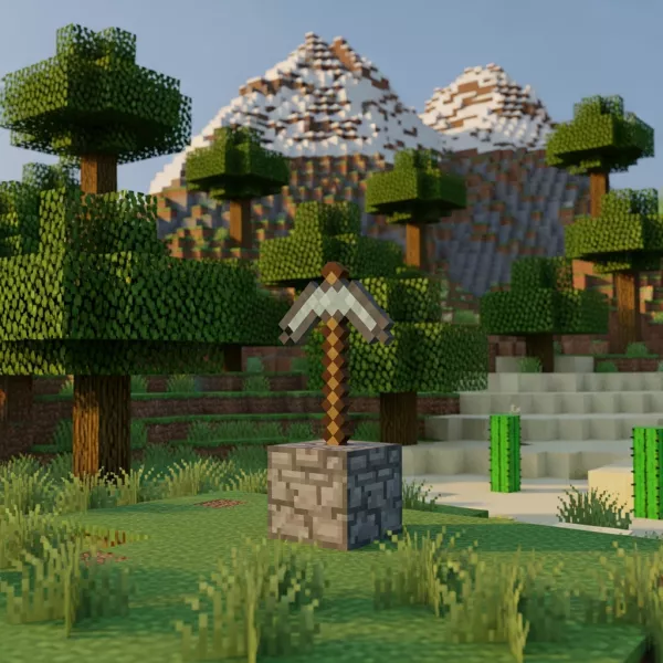 Ilustración inmersiva del tema: servidor Minecraft gratuito