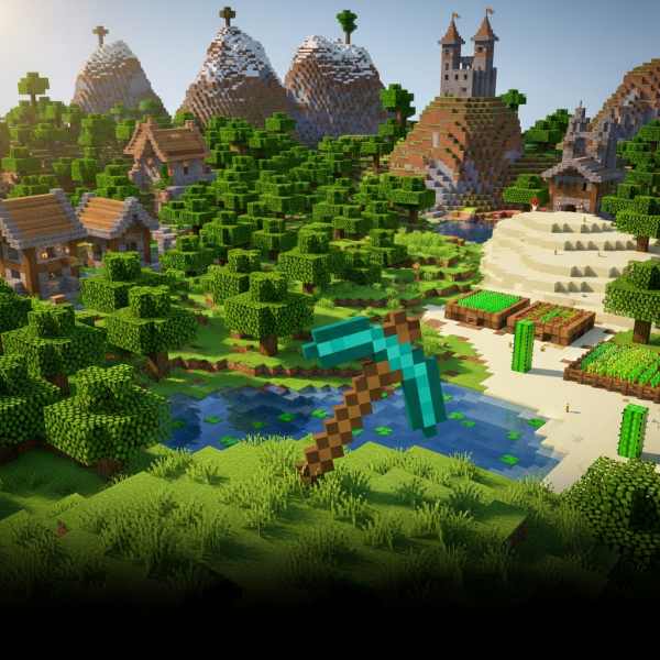 Illustration immersive du sujet : free Minecraft server hosting