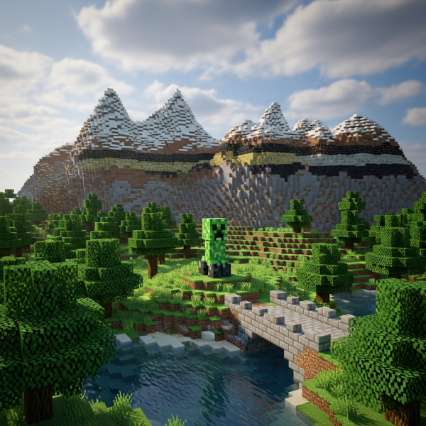 Illustration immersive du sujet : hostings gratuitos Minecraft
