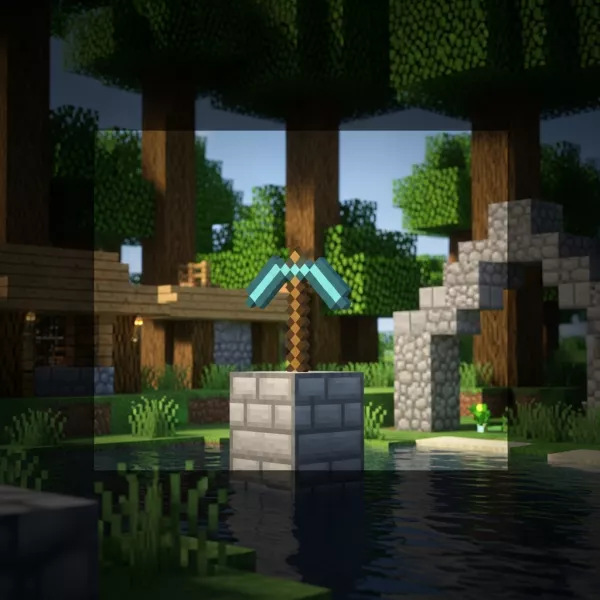 Illustration immersive du sujet : serveur PvP Minecraft