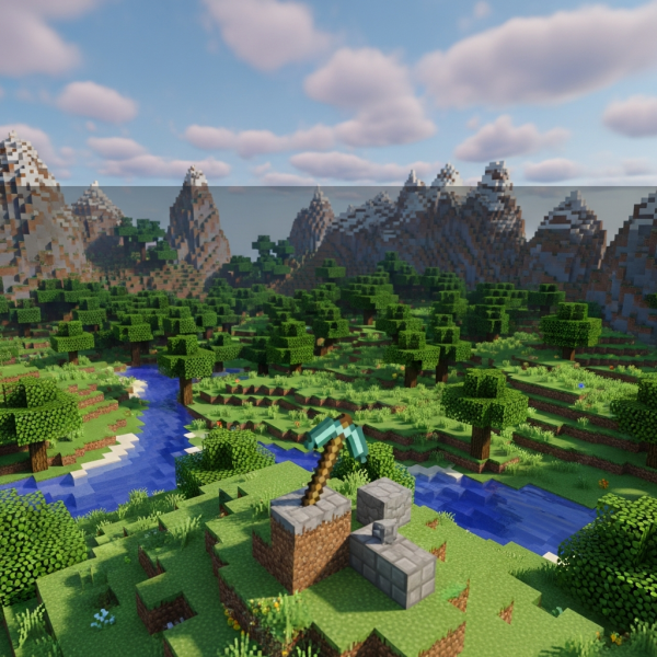Illustration immersive du sujet : Minecraft survival server